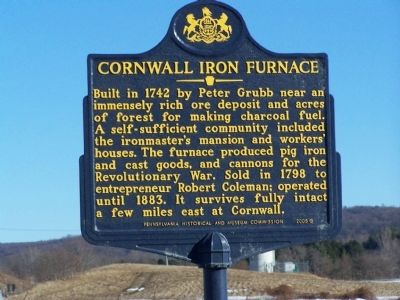Cornwall Iron Furnace Marker. Click for full size. Cornwall Iron Furnace Marker image. Click for full size.