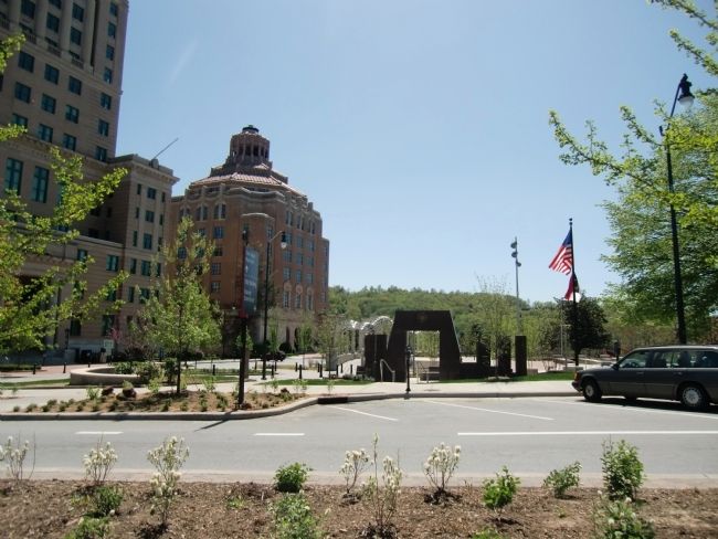 Western North Carolina Veterans Memorial - view from parking area off College St. image. Click for full size.