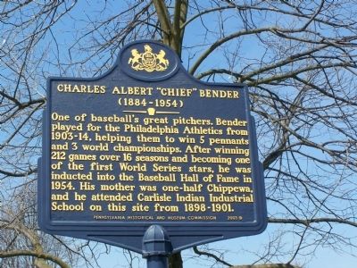 Charles Albert "Chief" Bender Marker image. Click for full size.