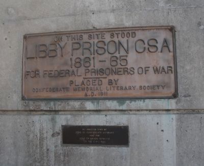 Libby Prison CSA Marker. Click for full size. Libby Prison CSA Marker image. Click for full size.