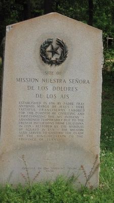 Site of Mission Nuestra Seora de Los Dolores de Los Ais Marker image. Click for full size.