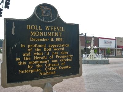 Boll Weevil Monument Marker. Click for full size. Boll Weevil Monument Marker image. Click for full size.