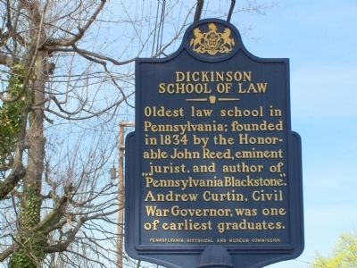 Dickinson School of Law Marker. Click for full size. Dickinson School of Law Marker image. Click for full size.