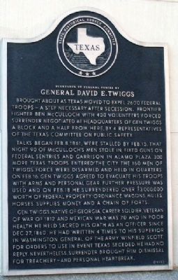General David E. Twiggs Marker image. Click for full size.