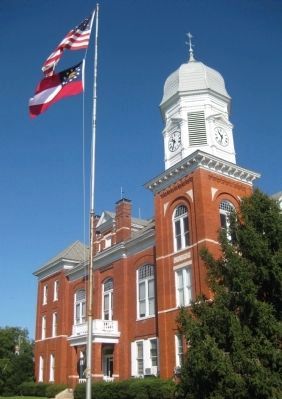 Taliaferro County Courthouse, Clock Tower, and Flagpole image. Click for full size.