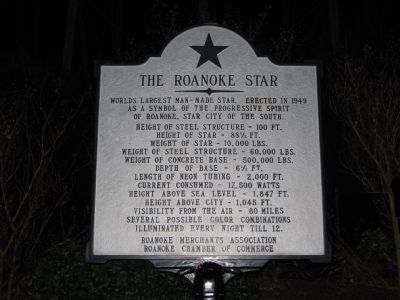 The Roanoke Star Marker. Click for full size. The Roanoke Star Marker image. Click for full size.