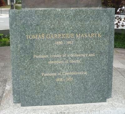 Tom G. Masaryk statue base - north face image. Click for full size.