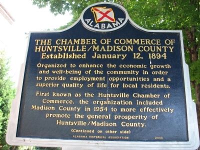 The Chamber of Commerce Huntsville/Madison County Marker image. Click for full size.
