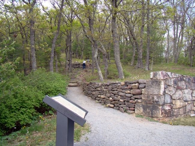 Confederate Breastworks Interpretive Trail Head. Click for full size. Confederate Breastworks Interpretive Trail Head image. Click for full size.