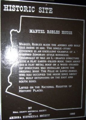 Manuel Robles House Marker image. Click for full size.