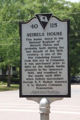 Seibels House Marker image. Click for full size.