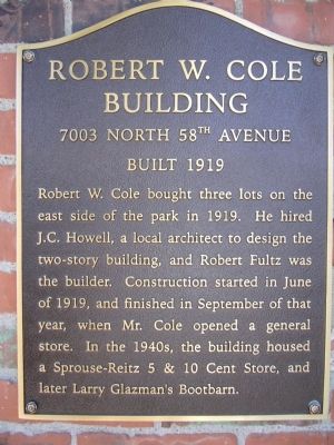 Robert W. Cole Building Marker. Click for full size. Robert W. Cole Building Marker image. Click for full size.
