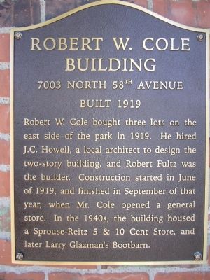 Robert W. Cole Building Marker image. Click for full size.