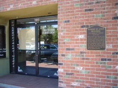 Robert W. Cole Building Marker. Click for full size. Robert W. Cole Building Marker image. Click for full size.