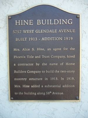 Hine Building Marker. Click for full size. Hine Building Marker image. Click for full size.