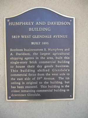 Humphrey and Davidson Building Marker image. Click for full size.