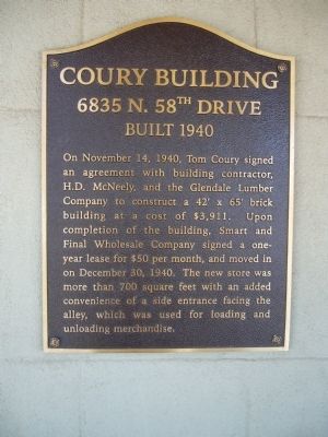 Coury Building Marker. Click for full size. Coury Building Marker image. Click for full size.