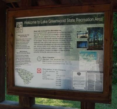 Welcome to the Lake Greenwood State Recreation Area Marker image. Click for full size.