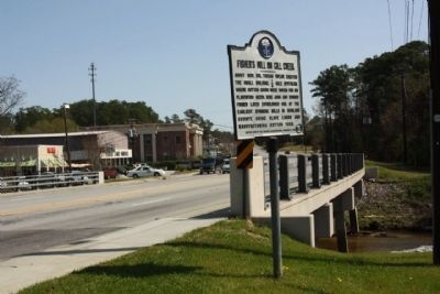 Fisher's Mill on Gill Creek Marker, looking east along Forest Drive (State Road 12) image. Click for full size.