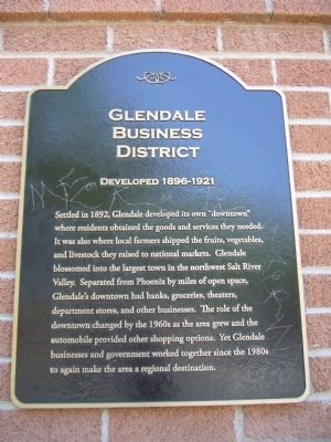 Glendale Business District Marker image. Click for full size.