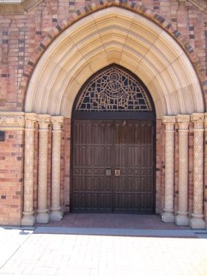 Entrance and Architectural Detail of the Methodist Episcopal Church of Glendale image. Click for full size.