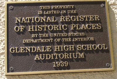 Glendale High School Auditorium Marker image. Click for full size.