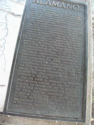 Battle of Alamance Marker - Battlefield Map image. Click for full size.