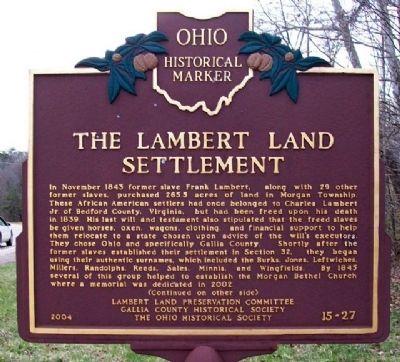 The Lambert Land Settlement Marker (Side A) image. Click for full size.