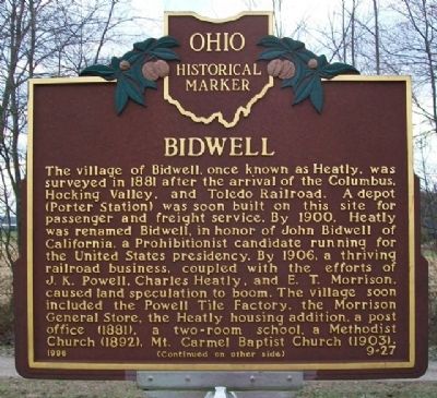Bidwell Marker (Side A) image. Click for full size.