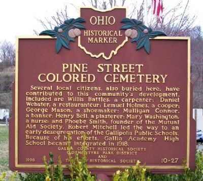 Pine Street Colored Cemetery Marker (Side B) image. Click for full size.