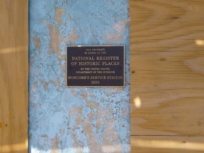 Morcomb's Service Station Historic Places Plaque. Click for full size. Morcomb's Service Station Historic Places Plaque image. Click for full size.