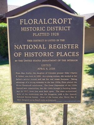 Floralcroft Historic District Marker. Click for full size. Floralcroft Historic District Marker image. Click for full size.