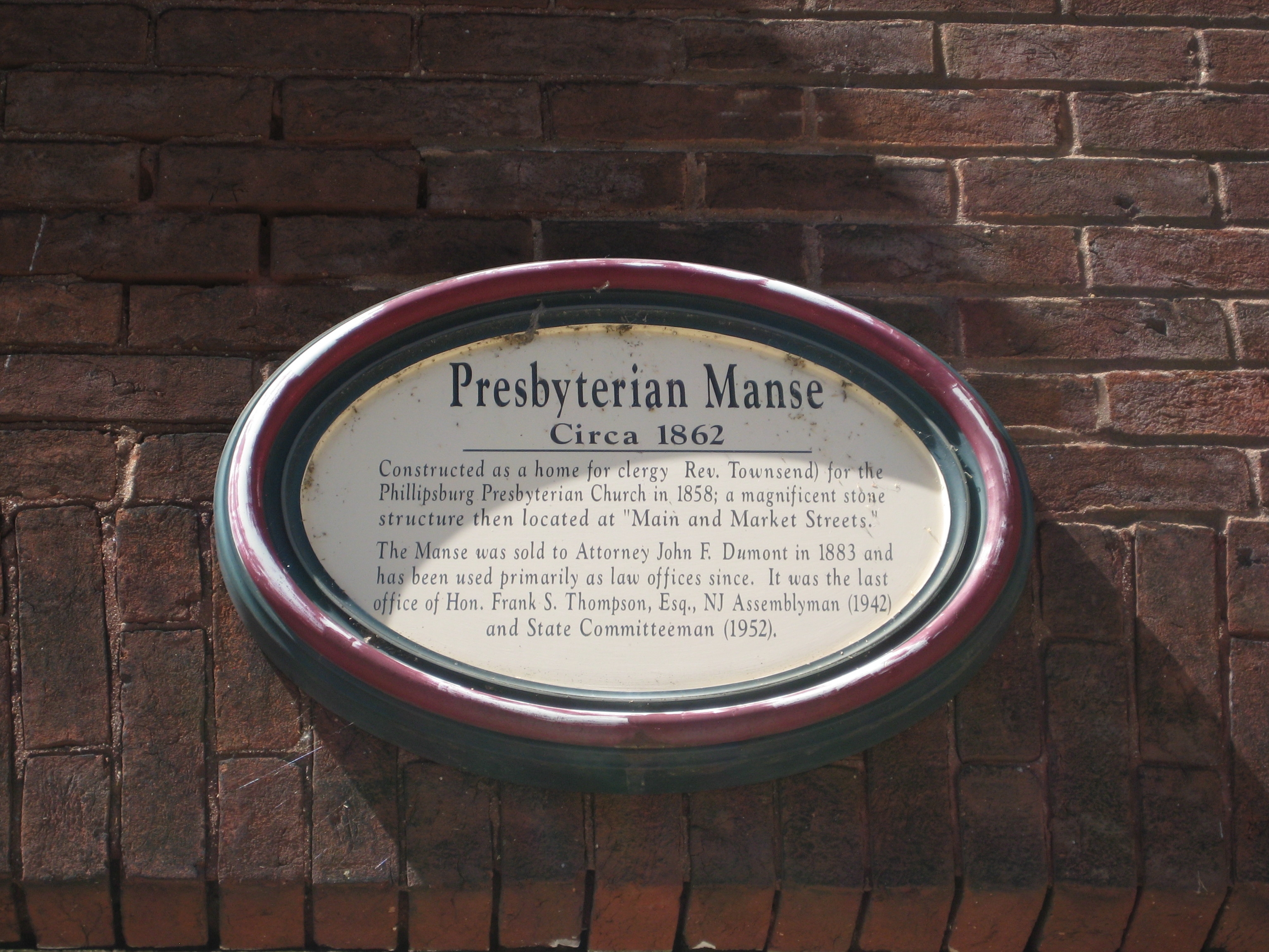 Presbyterian Manse Marker