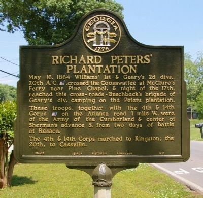 Richard Peters Plantation Marker image. Click for full size.