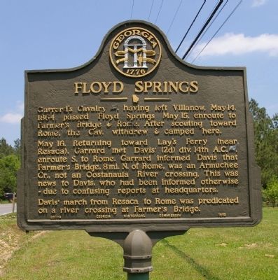 Floyd Springs Marker image. Click for full size.