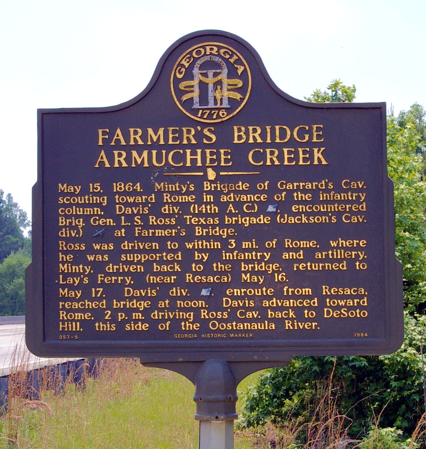 Farmer’s Bridge Armuchee Creek Marker