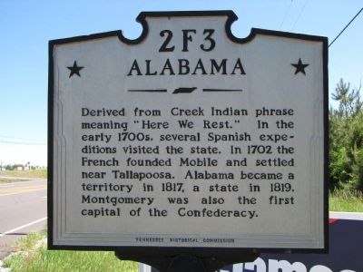 Tennessee / Alabama Marker image. Click for full size.