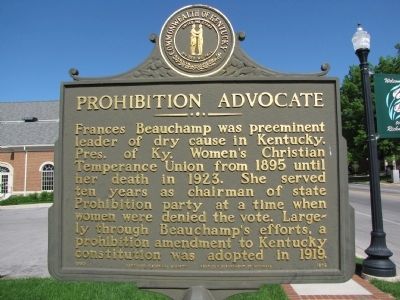 Frances E. Beauchamp / Prohibition Advocate Marker image. Click for full size.