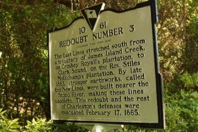 Redoubt Number 3 Marker, reverse side image. Click for full size.