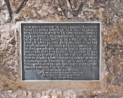 Alamo Funeral Pyre - Second Marker. Click for full size. Alamo Funeral Pyre - Second Marker image. Click for full size.