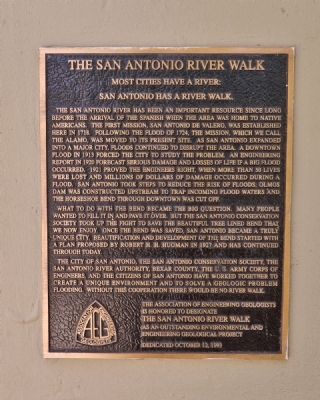 San Antonio River Walk Marker. Click for full size. San Antonio River Walk Marker image. Click for full size.