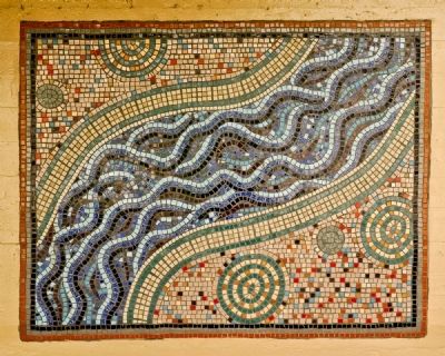 Outdoor Mosaic Artwork along the San Antonio River Walk Retaining Wall. Click for full size. Outdoor Mosaic Artwork along the San Antonio River Walk Retaining Wall image. Click for full size.