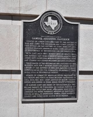 Samuel Augustus Maverick Marker. Click for full size. Samuel Augustus Maverick Marker image. Click for full size.
