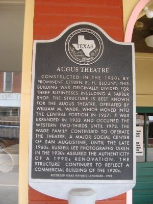 Augus Theatre Marker image. Click for full size.