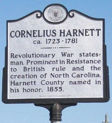 Cornelius Harnett Marker. Click for full size. Cornelius Harnett Marker image. Click for full size.