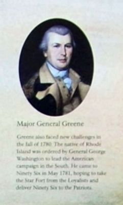 The Siege of Ninety Six Marker -<br>Major General Greene image. Click for full size.