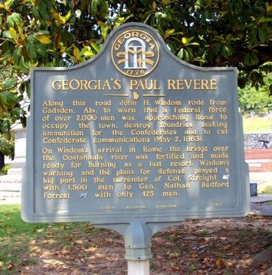 Georgia’s Paul Revere Marker image. Click for full size.