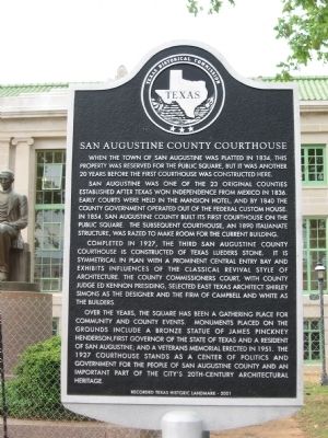 San Augustine County Courthouse Marker image. Click for full size.