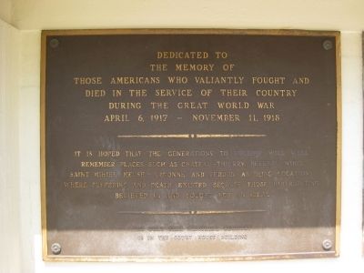 War Memorial Plaque: Front face, left side. Click for full size. War Memorial Plaque: Front face, left side image. Click for full size.