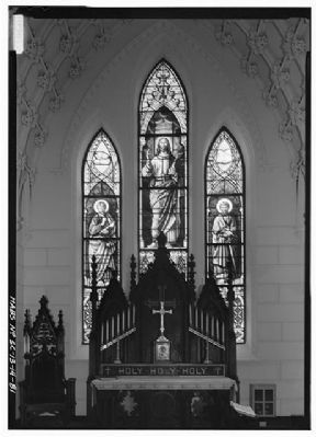 Church of the Holy Cross Original (1851) Stained Glass Window in Chancel, from Church Interior. Click for full size. Church of the Holy Cross Original (1851) Stained Glass Window in Chancel, from Church Interior image. Click for full size.